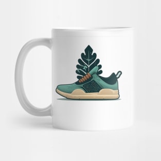 Leaf a Positive Footprint with Our Beige and Blue Sneaker Mug